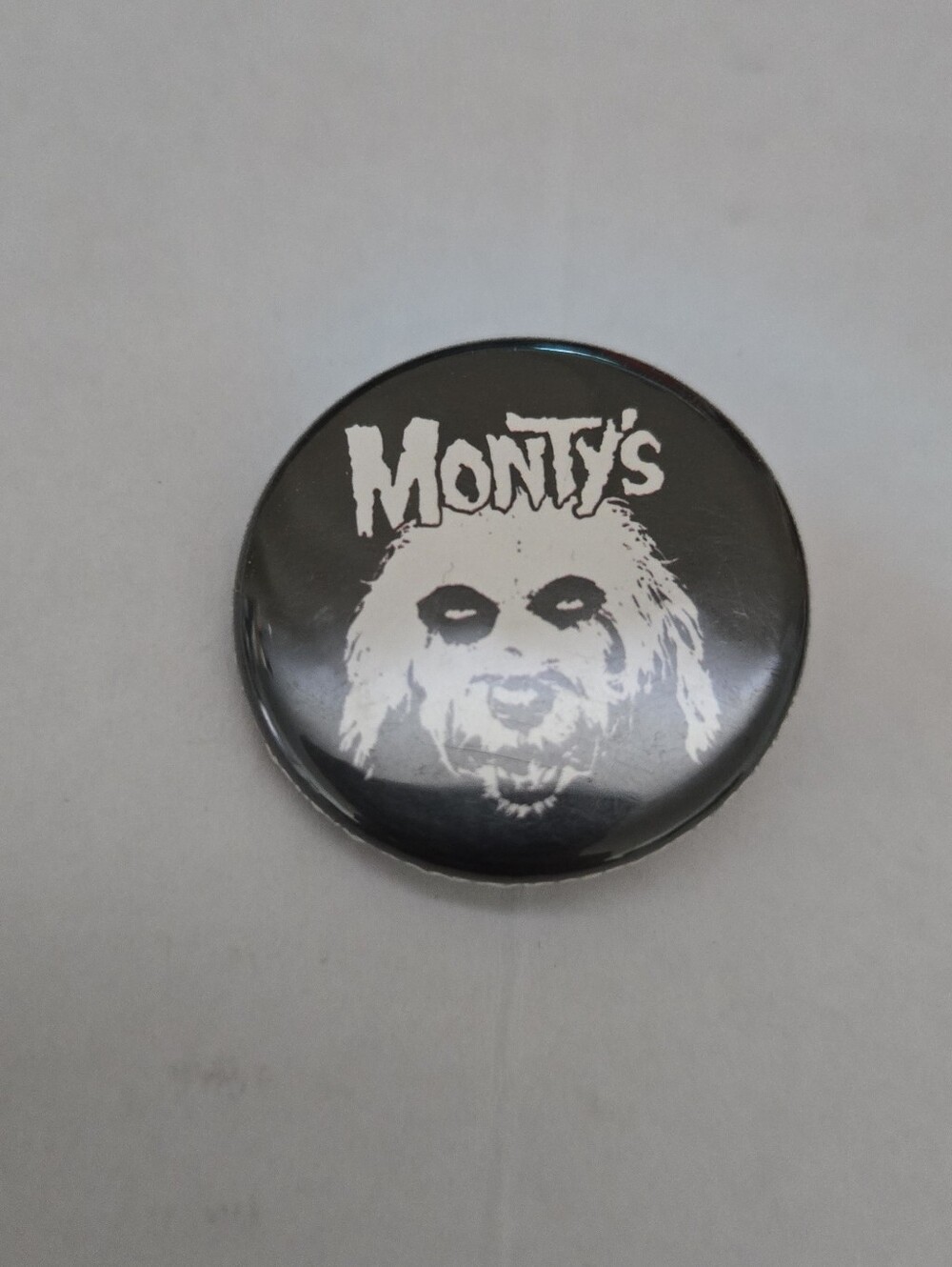 Monty's Black & White Misfit Good Burger Pinback Button